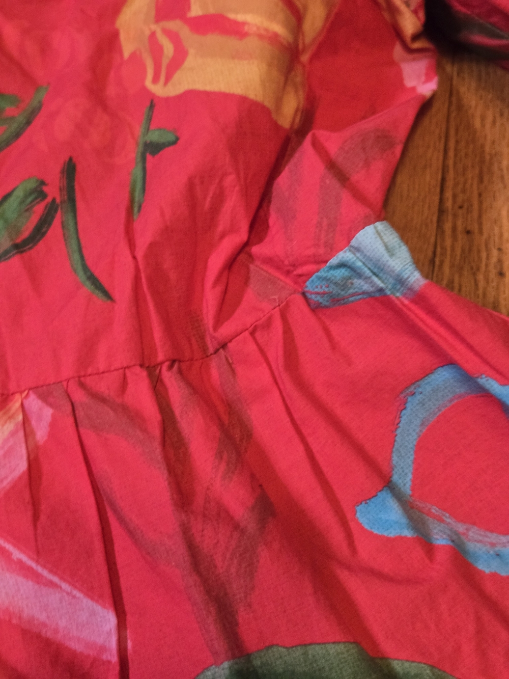 FARM Rio Coral Pink Mixed Floral Tiered Button Dress - Picture 7 of 10
